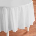 Omg Bright White- White Round Plastic Tablecover OM749030